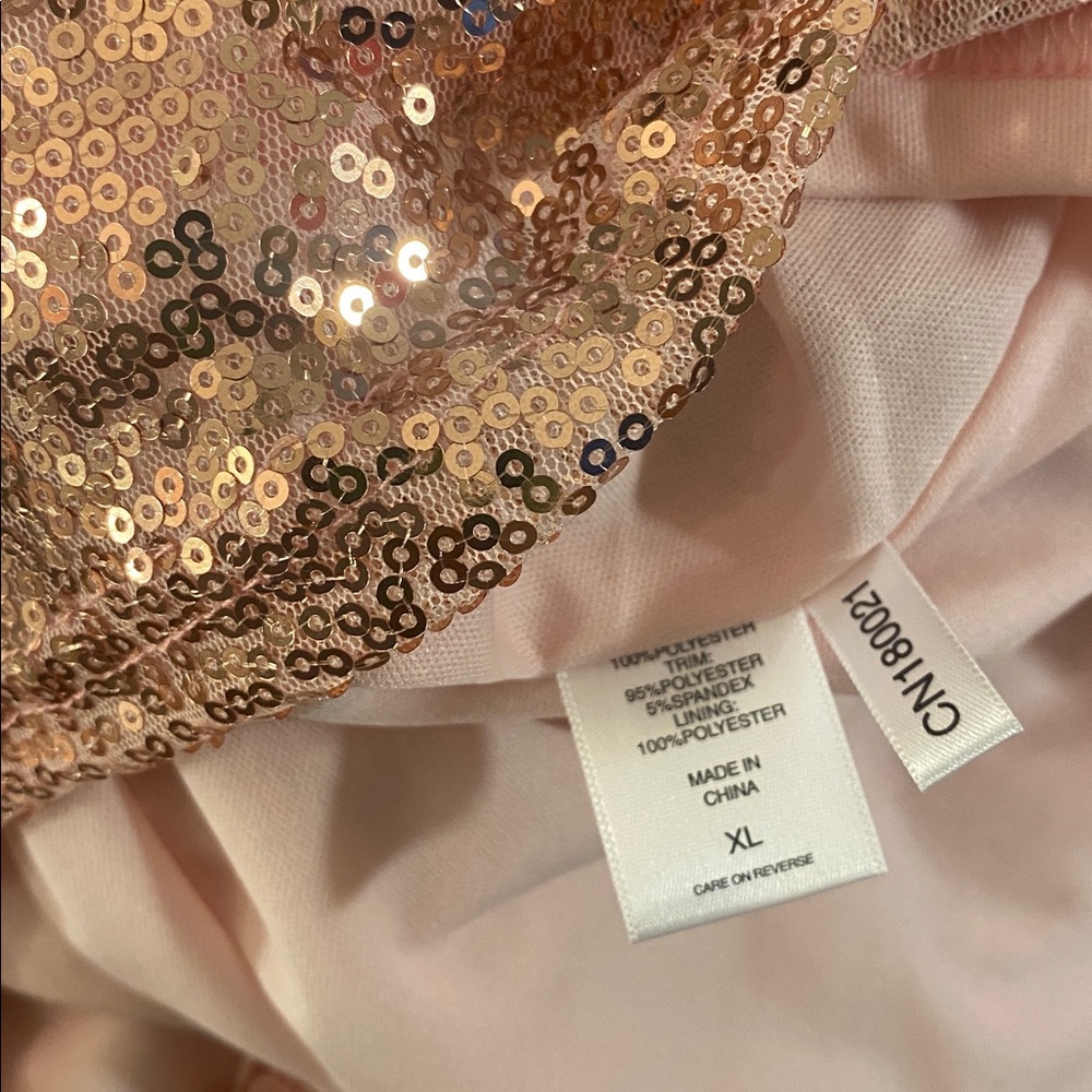 New York & Company Sequin Long Sleeve Dress - Pink and Black - Picture 12 of 12